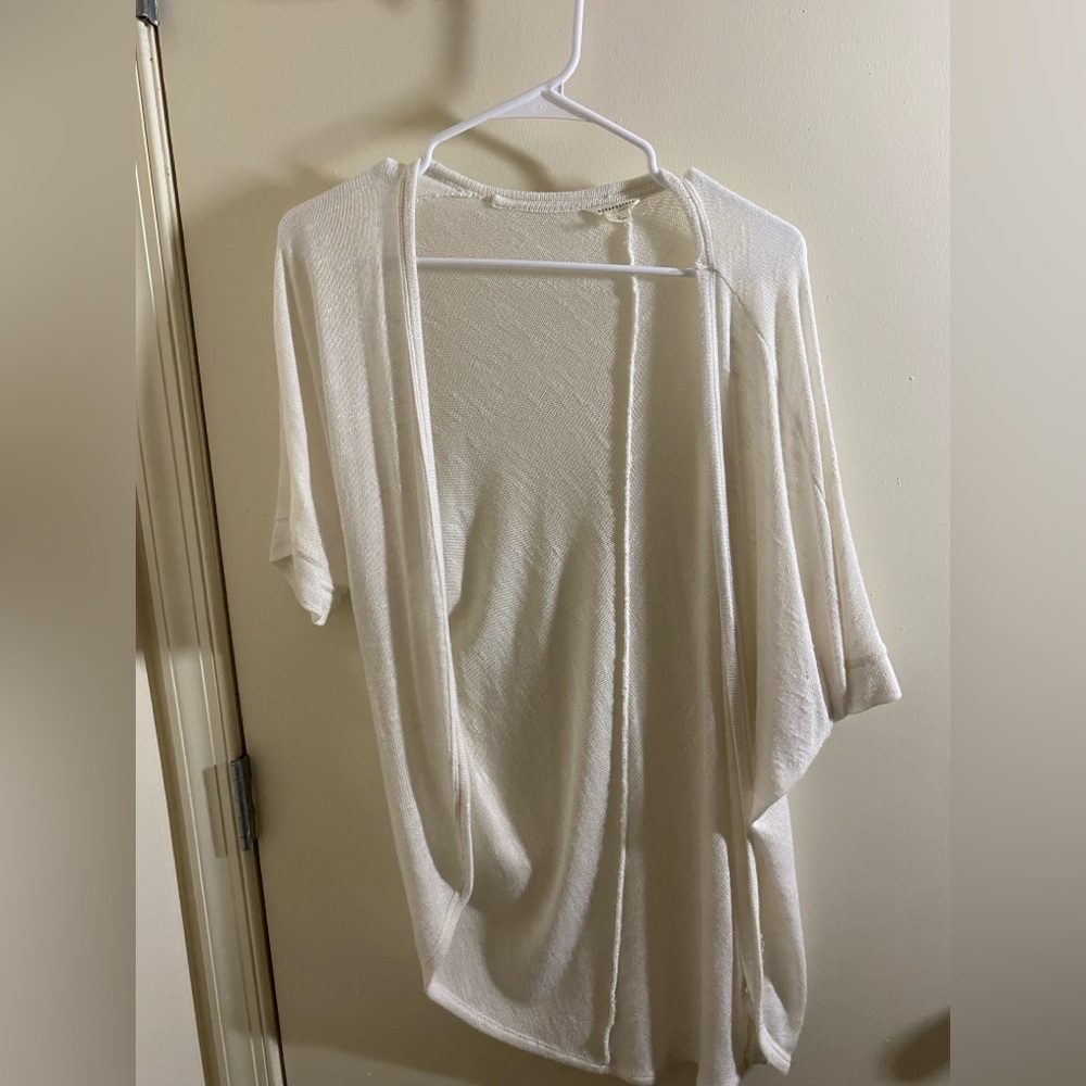 Aeropostale Cream Open-Front Cardigan